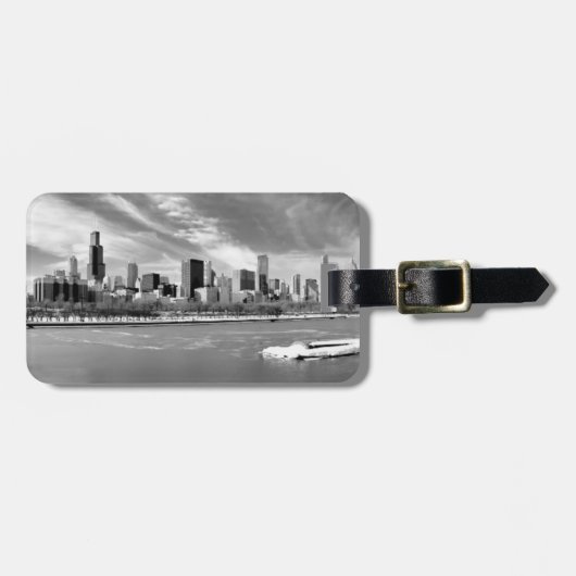 Panoramisch uitzicht van de skyline van Chicago in Bagagelabel (Voorkant horizontaal)