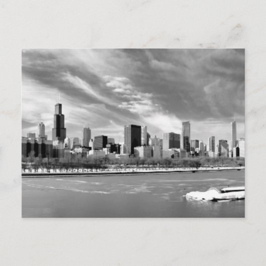 Panoramisch uitzicht van de skyline van Chicago in Briefkaart (Voorkant)