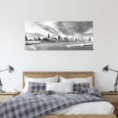 Panoramisch uitzicht van de skyline van Chicago in Canvas Afdruk (Insitu (Slaapkamer))