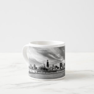 Panoramisch uitzicht van de skyline van Chicago in Espresso Kop