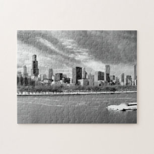 Panoramisch uitzicht van de skyline van Chicago in Legpuzzel