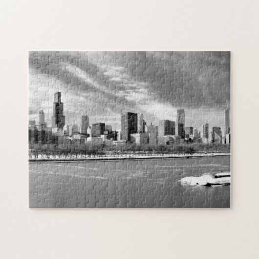 Panoramisch uitzicht van de skyline van Chicago in Legpuzzel (Horizontaal)