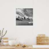 Panoramisch uitzicht van de skyline van Chicago in Poster (Keuken)