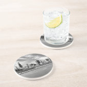 Panoramisch uitzicht van de skyline van Chicago in Zandsteen Onderzetter (Zijkant)