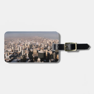 Panoramisch uitzicht van de stad bagagelabel