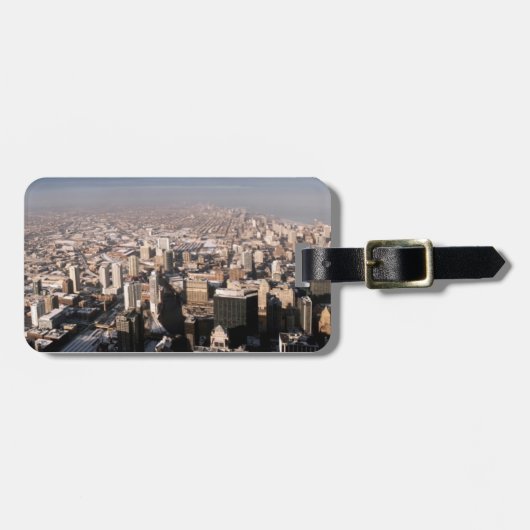 Panoramisch uitzicht van de stad bagagelabel (Voorkant horizontaal)