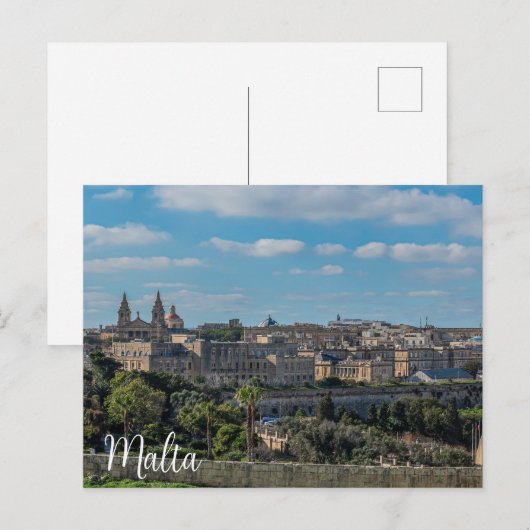 Panoramisch uitzicht van de stad Valletta op Malta Briefkaart (Voorkant / Achterkant)
