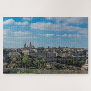 Panoramisch uitzicht van de stad Valletta op Malta Legpuzzel