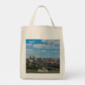 Panoramisch uitzicht van de stad Valletta op Malta Tote Bag (Achterkant)