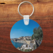 Panoramisch uitzicht van de stadsmuur en de haven  sleutelhanger (Achterkant)