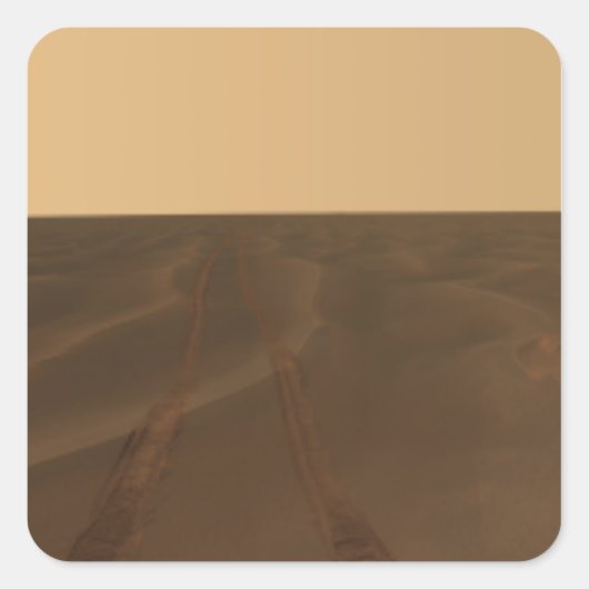 Panoramisch uitzicht van de vlakten van Meridiani Vierkante Sticker (Voorkant)