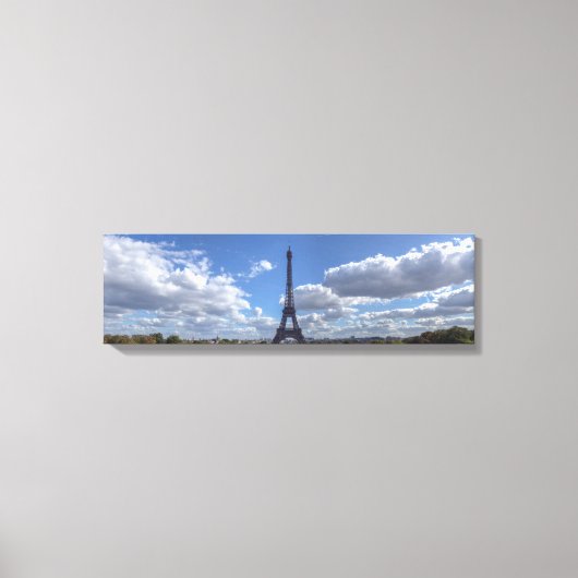Panoramisch uitzicht van Eiffeltoren uit Trocadero Canvas Afdruk (Voorkant)