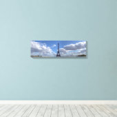 Panoramisch uitzicht van Eiffeltoren uit Trocadero Canvas Afdruk (Insitu (Houten vloer))