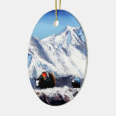 Panoramisch Uitzicht van Everest Mountain Base Cam Keramisch Ornament (Links)