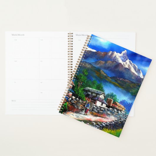 Panoramisch Uitzicht van Everest Mountain Nepal Pl Planner (Display)