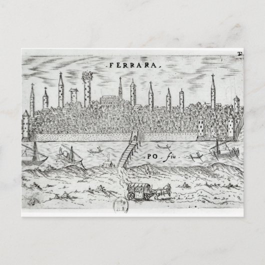 Panoramisch uitzicht van Ferrara Briefkaart (Voorkant)