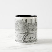 Panoramisch uitzicht van Ferrara Tweekleurige Koffiemok (Center)