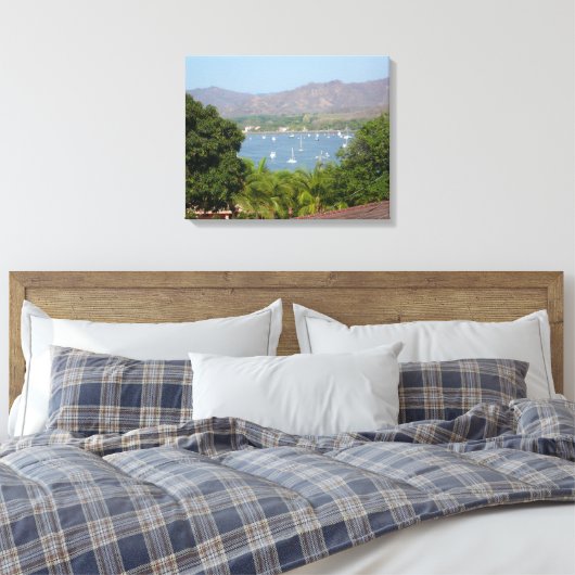 Panoramisch Uitzicht van Flamingo Beach, Costa Ric Canvas Afdruk (Insitu (Slaapkamer))