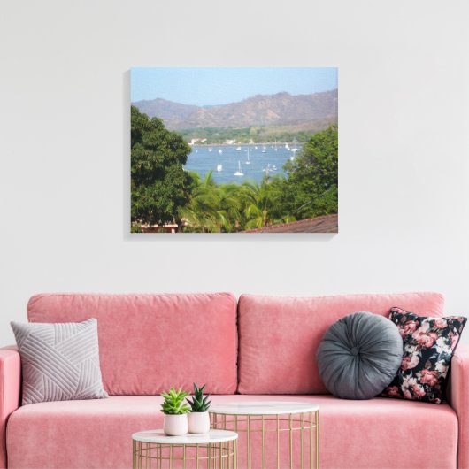 Panoramisch Uitzicht van Flamingo Beach, Costa Ric Canvas Afdruk (Insitu (Woonkamer))