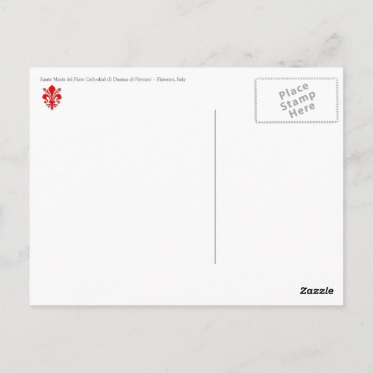 Panoramisch Uitzicht van Florence, Briefkaart van (Achterkant)