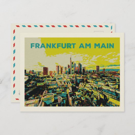 Panoramisch Uitzicht van Frankfurt Briefkaart (Voorkant / Achterkant)