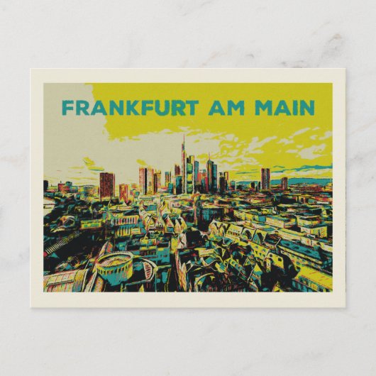 Panoramisch Uitzicht van Frankfurt Briefkaart (Voorkant)