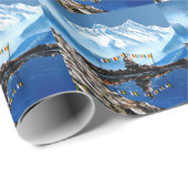 Panoramisch Uitzicht van het Annapurnagebergte Nep Cadeaupapier (Rol Hoek)