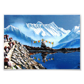 Panoramisch Uitzicht van het Annapurnagebergte Nep Foto Afdruk