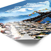 Panoramisch Uitzicht van het Annapurnagebergte Nep Foto Afdruk (Hoek)