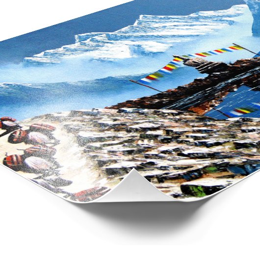 Panoramisch Uitzicht van het Annapurnagebergte Nep Foto Afdruk (Hoek)