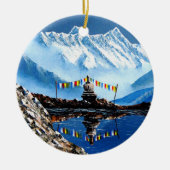 Panoramisch Uitzicht van het Annapurnagebergte Nep Keramisch Ornament (Voorkant)