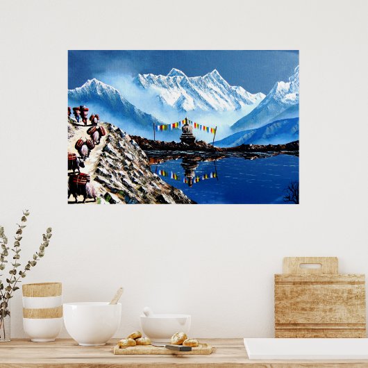 Panoramisch Uitzicht van het Annapurnagebergte Nep Poster (Keuken)
