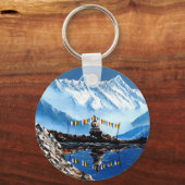 Panoramisch Uitzicht van het Annapurnagebergte Nep Sleutelhanger (Voorkant)