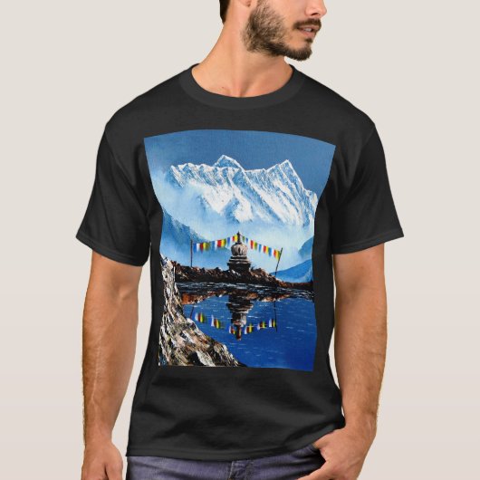 Panoramisch Uitzicht van het Annapurnagebergte Nep T-shirt (Voorkant)
