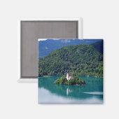 Panoramisch uitzicht van het Bled-meer Magneet (Voorkant / Achterkant)