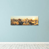 Panoramisch Uitzicht van het Cityscape bij Dusk Canvas Afdruk (Insitu (Houten vloer))