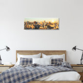 Panoramisch Uitzicht van het Cityscape bij Dusk Canvas Afdruk (Insitu (Slaapkamer))