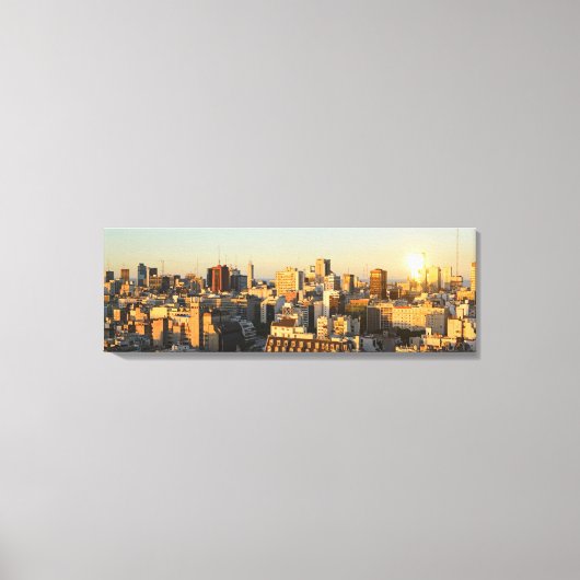 Panoramisch Uitzicht van het Cityscape bij Dusk Canvas Afdruk (Voorkant)