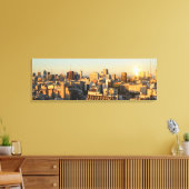 Panoramisch Uitzicht van het Cityscape bij Dusk Canvas Afdruk (Insitu (Woonkamer))