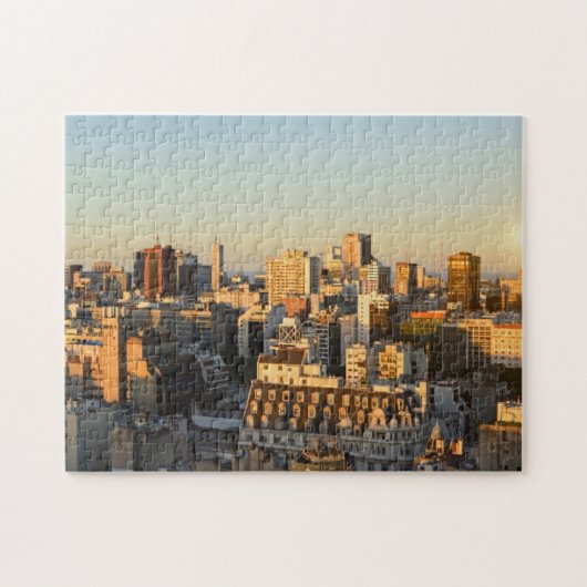 Panoramisch Uitzicht van het Cityscape bij Dusk Legpuzzel (Horizontaal)