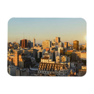 Panoramisch Uitzicht van het Cityscape bij Dusk Magneet