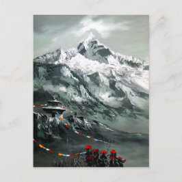 Panoramisch Uitzicht van het Everest-basiskamp Briefkaart