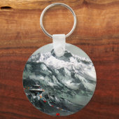 Panoramisch Uitzicht van het Everest-basiskamp Sleutelhanger (Voorkant)