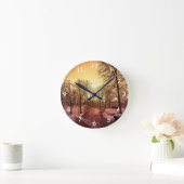 Panoramisch uitzicht van het sneeuwpark tijdens de ronde klok (Huis)