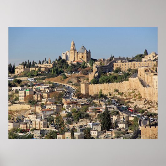 Panoramisch Uitzicht van Jeruzalem in Israël Poster (Voorkant)