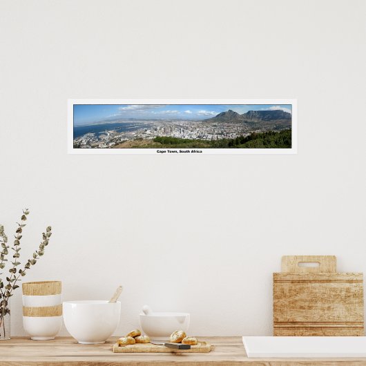 Panoramisch Uitzicht van Kaapstad, Zuid-Afrika Poster (Keuken)