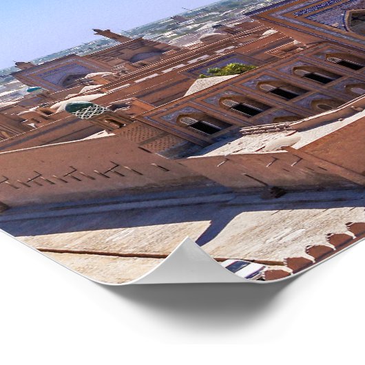 Panoramisch uitzicht van Khiva - Oezbekistan Poster (Hoek)