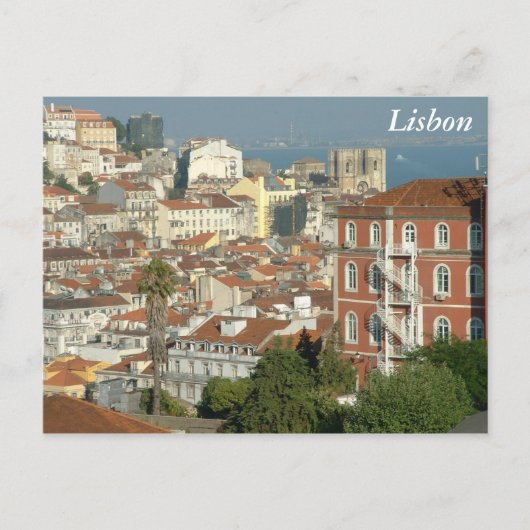 Panoramisch uitzicht van Lissabon Briefkaart (Voorkant)
