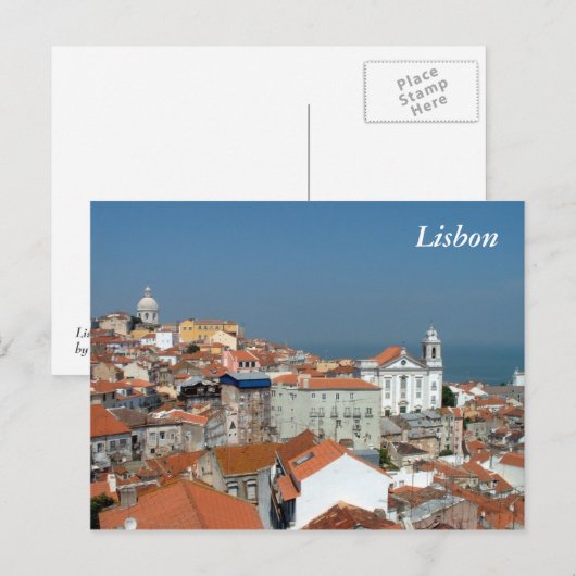 Panoramisch uitzicht van Lissabon Briefkaart (Voorkant / Achterkant)