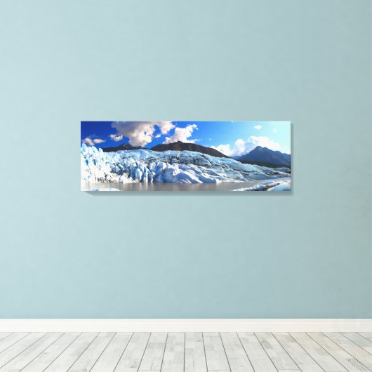 Panoramisch Uitzicht van Matanuska Gletsjer, Alask Canvas Afdruk (Insitu (Houten vloer))